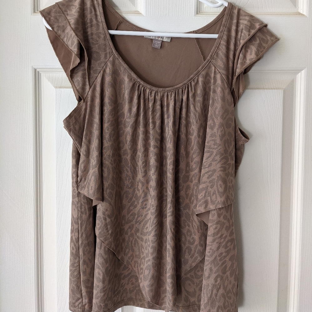 Animal print flowy blouse